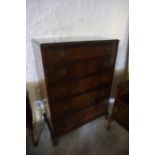 A Vintage Walnut Three Piece Bedroom Suite, Comprising of a dressing table, stool and chest of