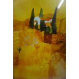 A Pair of Signed Abstract Prints, 20th century, Tuscany 1 and Tuscany 2, signed in pencil to lower