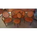 A Victorian Style Four Piece Buttonback Parlour Suite, 20th century, Comprising of settee, pair of