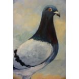 Petra Stiglingh "Champion Charter Flight" Racing Pigeon Oil on Canvas, signed and dated 93 to