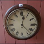 A Mahogany Single Fusee Wall Clock, circa early 20th century, The 12 inch dial having Roman