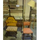 A Mixed Lot of Occasional Furniture, To include a vintage towel rail, a telephone table, floor lamp,