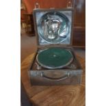 A Vintage Portable "Telesmatic Sound Box" Gramaphone by Decca, Made in London, patent no 12174, 31cm