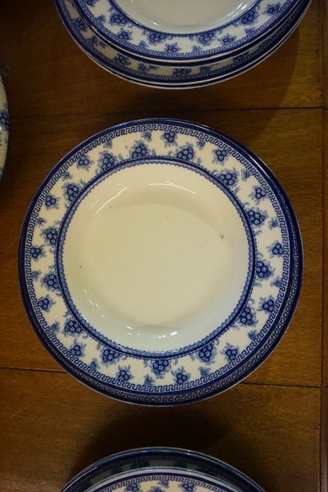 A Blue and White Pottery Dinner Set by Wood & Sons, To include tureens, serving platters, plates and - Image 2 of 4