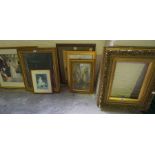 An Antique Gilt Gesso Picture Frame, picture size measurements, 36cm x 26cm, Also with eight