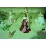 A Mixed Lot of Coalport Porcelain Statuettes, To include Jennifer and Valerie, various sizes, also