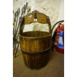 A Pine and Iron Bound Well Bucket, circa late 19th century, 60cm high