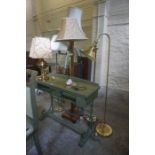 A Quantity of Floor Lamps and Table Lamps, Also with two spare floor lamp shades, (8)