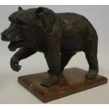 A Bronze Sculpture of a Bear, circa late 19th century, Probably Continental, Standing on a rouge