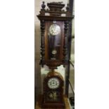 A Mahogany Vienna Wall Clock, signed to the dial, approximately 100cm high, also with a Victorian