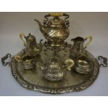 An Austro-Hungarian Seven Piece Silver Tea and Coffee Set, circa late 19th / early 20th century,