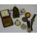 A Quantity of Pocket Watch and Clock Parts, To include a Victorian silver cased pocket watch