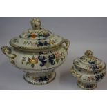 A Victorian Ironstone Dinner Service, In the imari pattern, to include tureens, sauce boats,