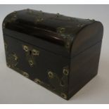 A Coromandel Tea Caddy, circa 19th century,, Enclosing domed lids, having silver plated mounts, 15cm