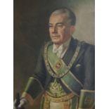 Scottish School "Portrait of a member of the Grand Lodge" Oil on Canvas, 99cm x 68cm, in a gilt