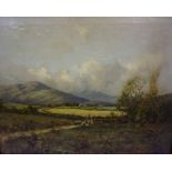 J.Nimmo "A Summers Landscape (The Cheviots)" Oil on Canvas, signed to lower right, 34cm x 44.5cm,