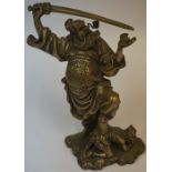 A Japanese Bronze Figure of a Samurai Warrior, circa late 19th century, Modelled as a samurai