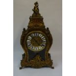 A French Boulle Work Bracket Clock, circa late 18th / early 19th century, Decorated with red