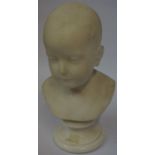 William Brodie (1815-1881) A White Marble Bust of a Boy, circa 1877, raised on a circular base, 36cm