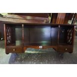 Three Mahogany Hanging Wall Shelves, circa late 19th century, Having two drawers, decorated with