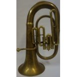 A Brass Tenor Horn by Bessons & Co London, No 75983, 59cm high