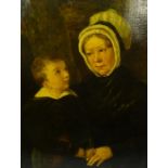 In the Manner of James Alexander Gilfillan "Lady in Half Mourning with Child" Scottish School, circa