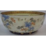 A Japanese Satsuma Bowl, Meiji Period, circa late 19th century, Decorated with woodland scenes, four