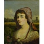 W.J. Fortesque (19th Century) "Portrait Of A Maid" Oil on Canvas, signed to lower right, 59.5cm x