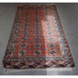 A Turkmen Rug (North Afghanistan), Hand knotted, Decorated to the centre with ten rows of three
