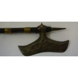 An Indo Persian Fighting / Battle Axe, circa 19th century, Having a hand finished iron blade, the