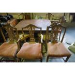 A Set of Eight Mahogany Wheatsheaf Dining Chairs, Comprising of six side chairs with two carvers,