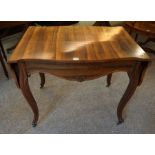 A Continental Rosewood Sofa Table, circa late 19th century, Having a large drawer, raised on