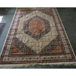 A Bidjar Machine Made Rug / Wall Hanging, Decorated with allover geometric and floral motifs, on a