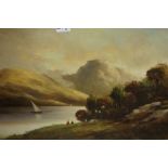 Scottish School "Loch Scenes with Mountains" Oil on Canvas, circa 19th century, 36cm x 50cm wide, (