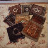 Eight Afghan Saddle Bags, Having assorted designs, 30cm x 30xm, (8)