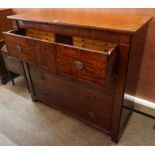 A Late Georgian Scottish Mahogany and Walnut Secretaire Chest of Drawers, circa 1830, Having a