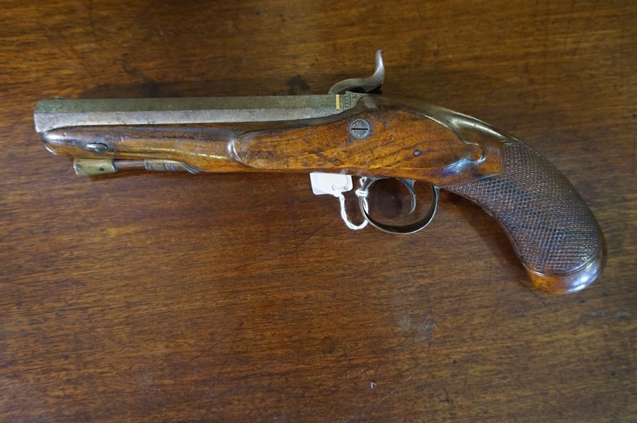 A Percussion Pistol by H.Nock of London, circa early 19th century, Having an octagonal barrel, - Image 5 of 8