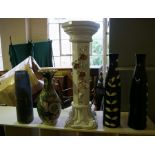 Four Modern Ceramic Vases, To include a Japanese style example, 45cm, 47cm, 60cm high, also with a