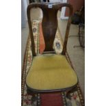 A George I Style Walnut Dining Chair, circa late 19th / early 20th century, Raised on pad foot, 97cm