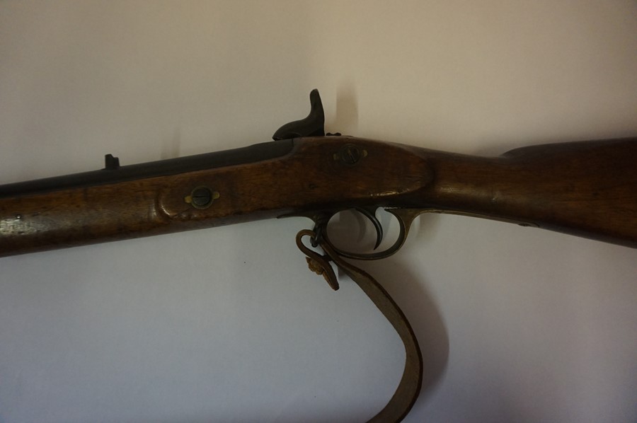 An 1864 Enfield Musket, The three band musket for Indian artillery, Having a fitted bayonet and - Image 7 of 18