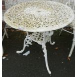 A Victorian Style Painted Garden Table, 66cm high, 74cm wide