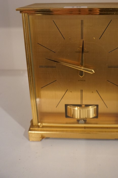 A Jaeger Le Coultre Atmos Clock, Possibly a Marina design, Having a gilded dial with black baton - Image 2 of 7