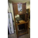 A Vintage Oak Hallstand, Having fitted metal pegs, 184cm high, 72cm wide