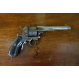 A Six Shot Revolver, circa 19th century, Having an octagonal barrel, proof stamped, metal furniture,