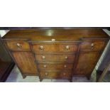 A Reproduction Breakfront Sideboard, Having four drawers to the centre, flanked with a drawer