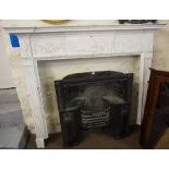 An Adams Style Painted Fire Surround, circa late 18th / early 19th century, Decorated with panels of
