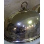 Two Silver Plated Meat Covers, Approximately 40cm wide, (2)