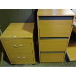 A Modern Office Filing Cabinet, Having three pull out drawers, 101cm high, 48cm wide, 60cm deep,