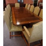 A Good Quality Regency Style Dining Table with a set of Twelve Dining Chairs, 20th century, The