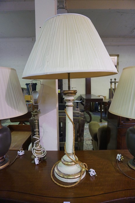 A Pair of Modern Urn Shaped Table Lamps, With shades, converted to electricity, 36cm high, also with - Image 3 of 3